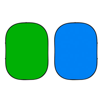 Double-sided Green/Blue Collapsible Backdrop 5'W(1.5m)x6.5'H(2.0m) IBD-ZC02